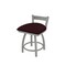 Holland Bar Stool Co 18" Low Back Swivel Vanity Stool, Nickel Finish, Canter Bordeaux Seat 82118AN005 - alternate 1
